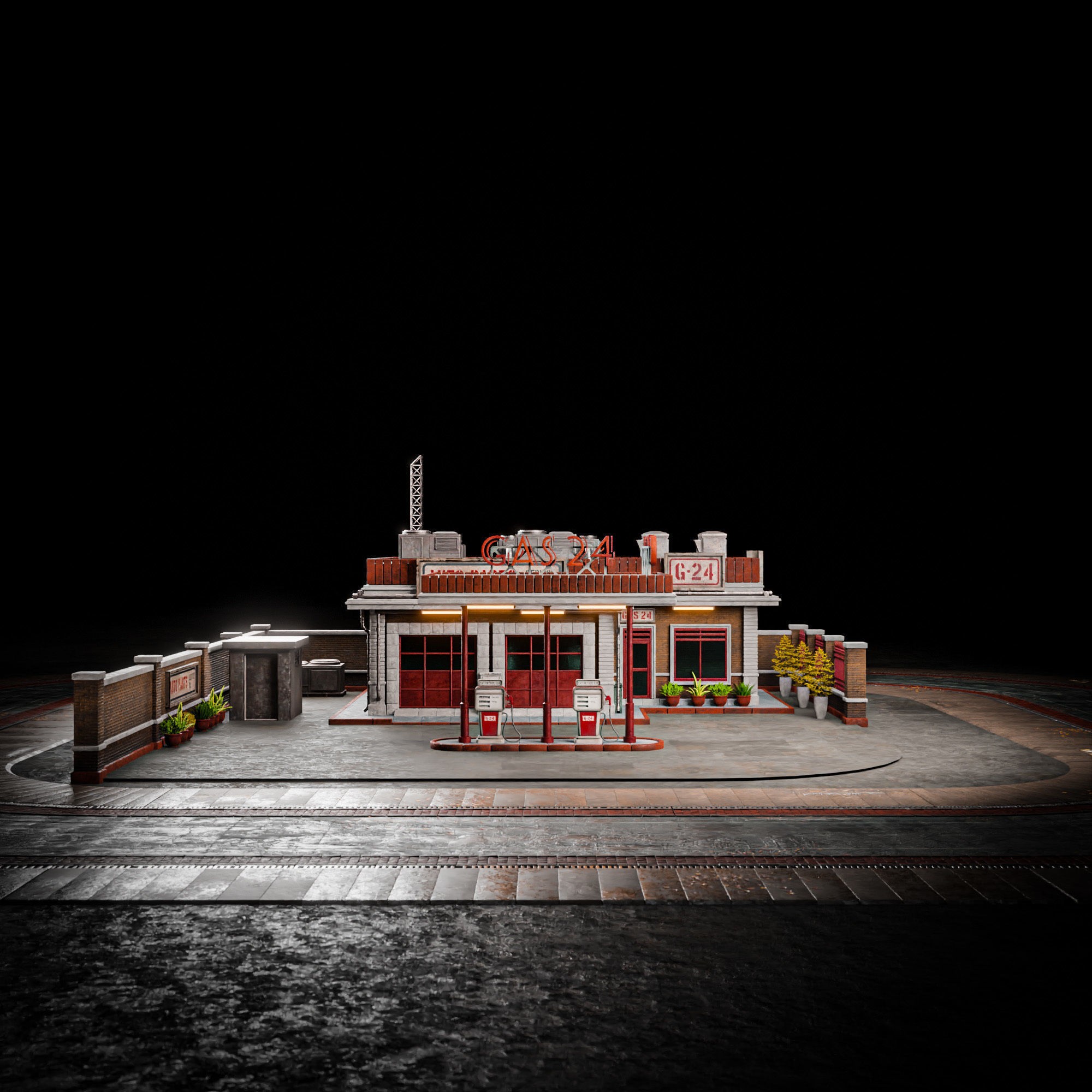 Urban Building Old Horror - Low-Poly Game-Ready 3D Model - View 4