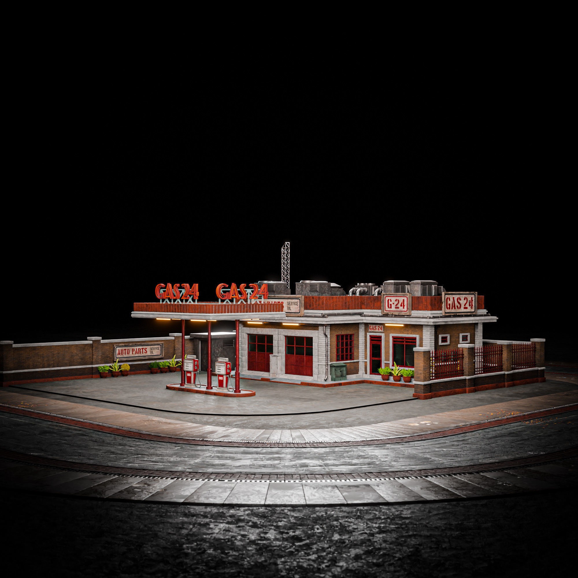 Urban Building Old Horror - Low-Poly Game-Ready 3D Model - View 5