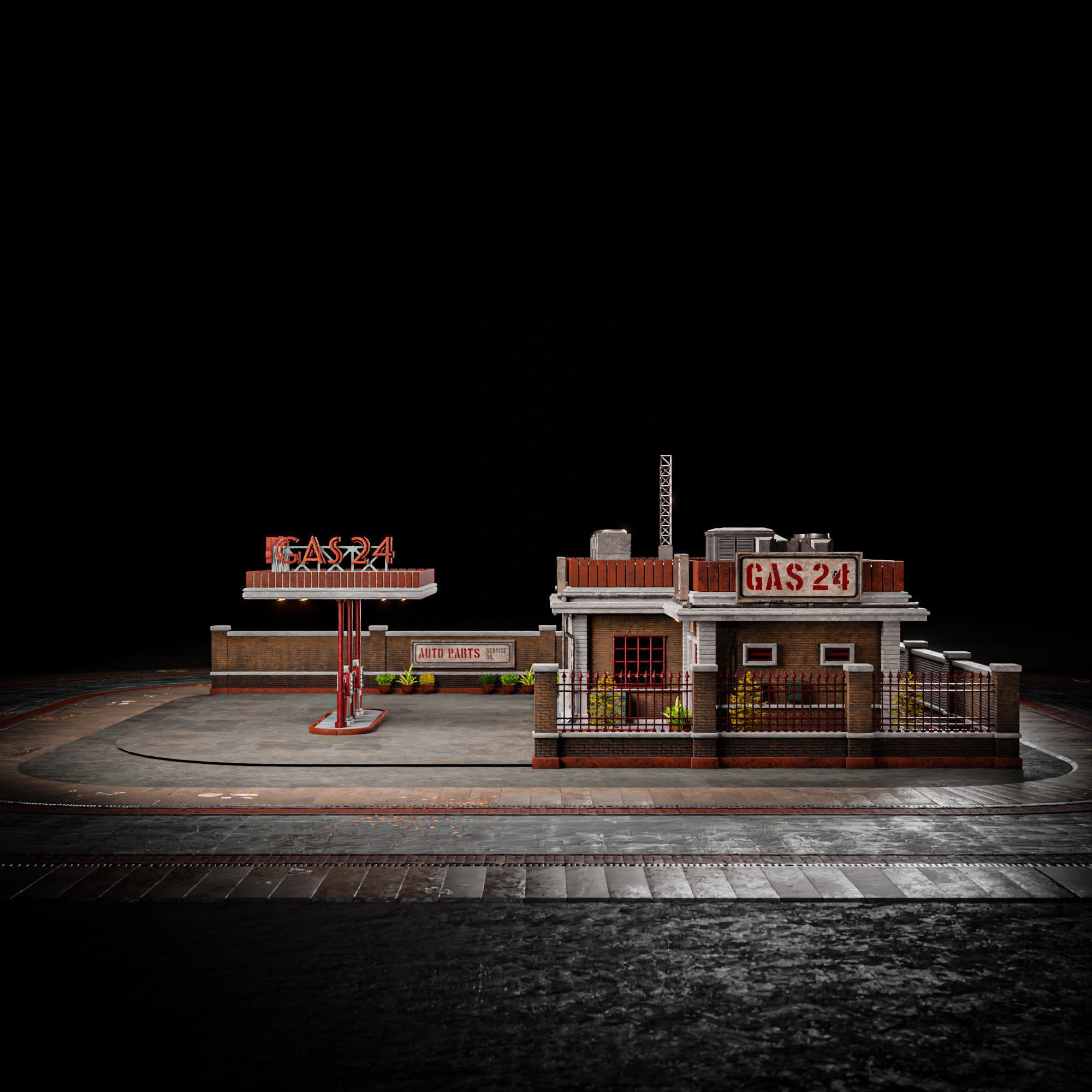 Urban Building Old Horror - Low-Poly Game-Ready 3D Model - View 6