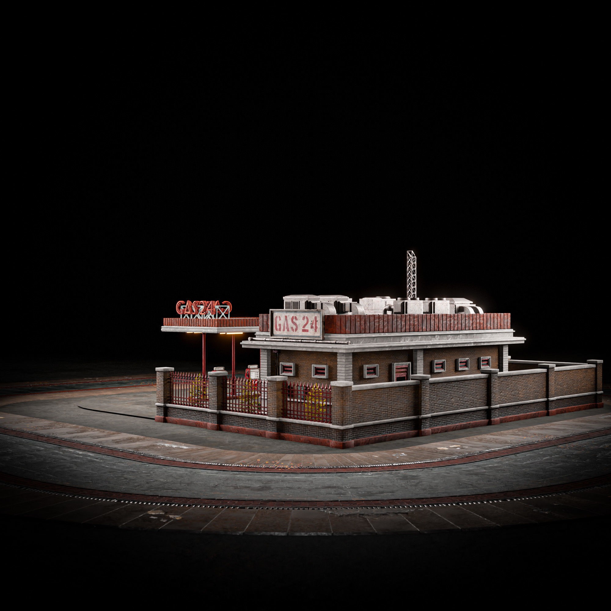 Urban Building Old Horror - Low-Poly Game-Ready 3D Model - View 7