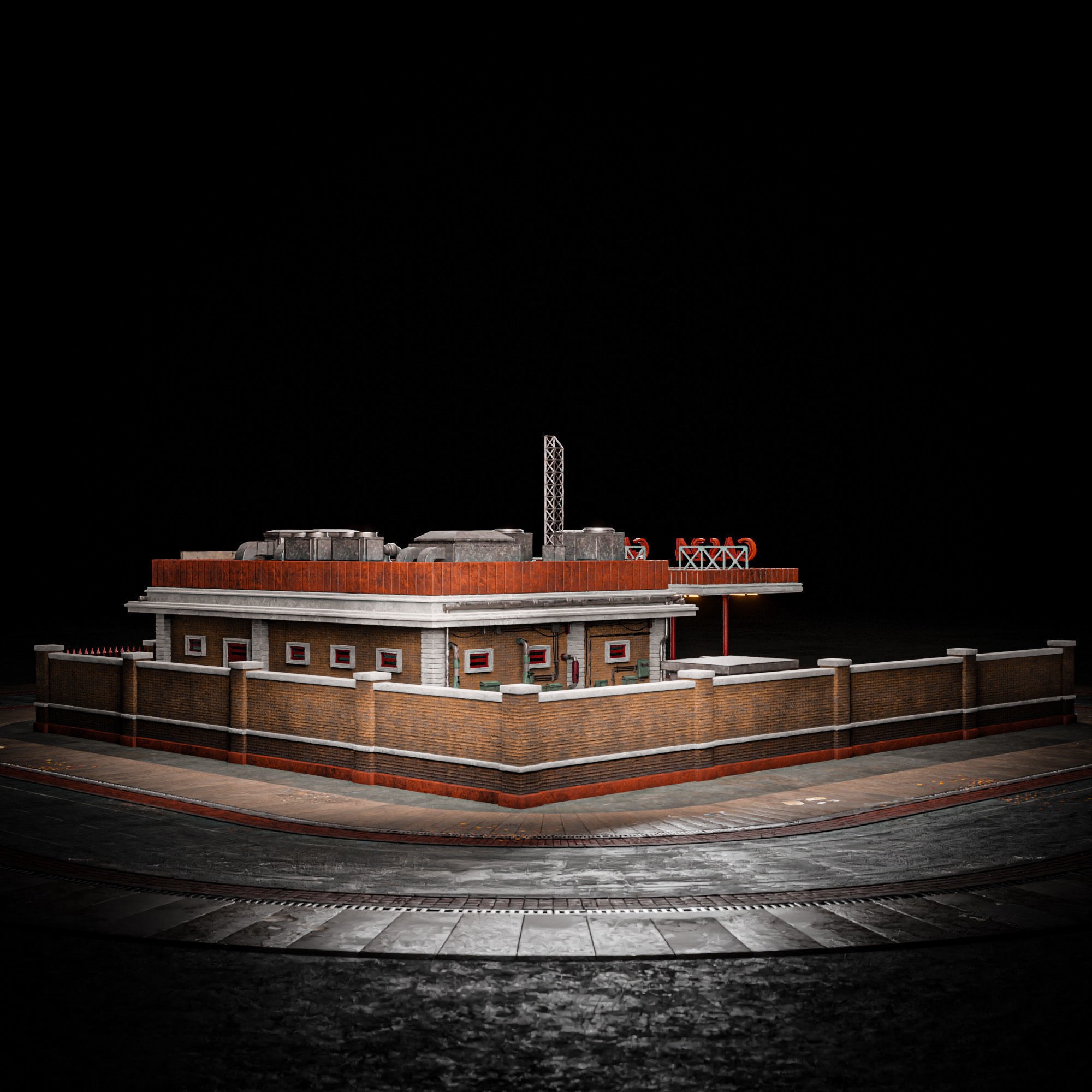 Urban Building Old Horror - Low-Poly Game-Ready 3D Model - View 9