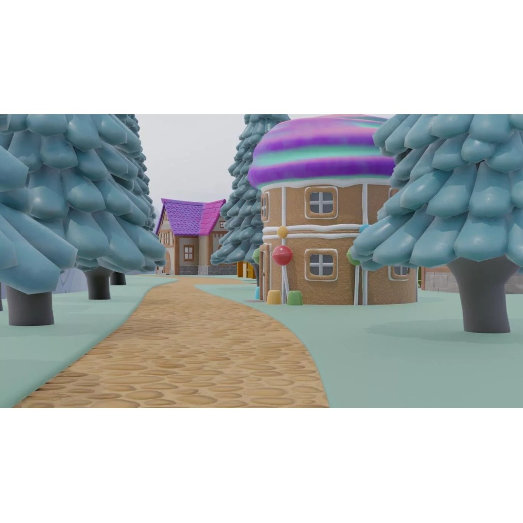 Whimsical Village Scene 3D Model – PBR Environment for Blender - View 10