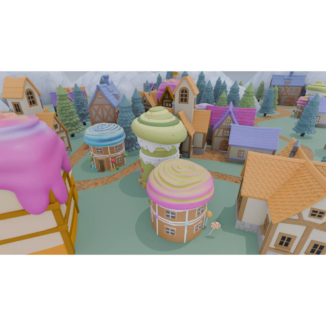 Whimsical Village Scene 3D Model – PBR Environment for Blender - View 3