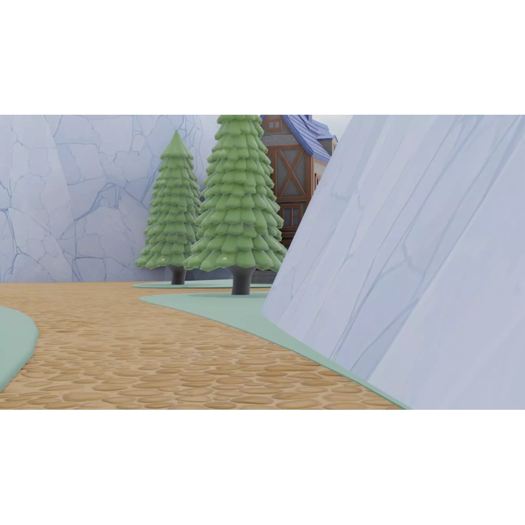 Whimsical Village Scene 3D Model – PBR Environment for Blender - View 9