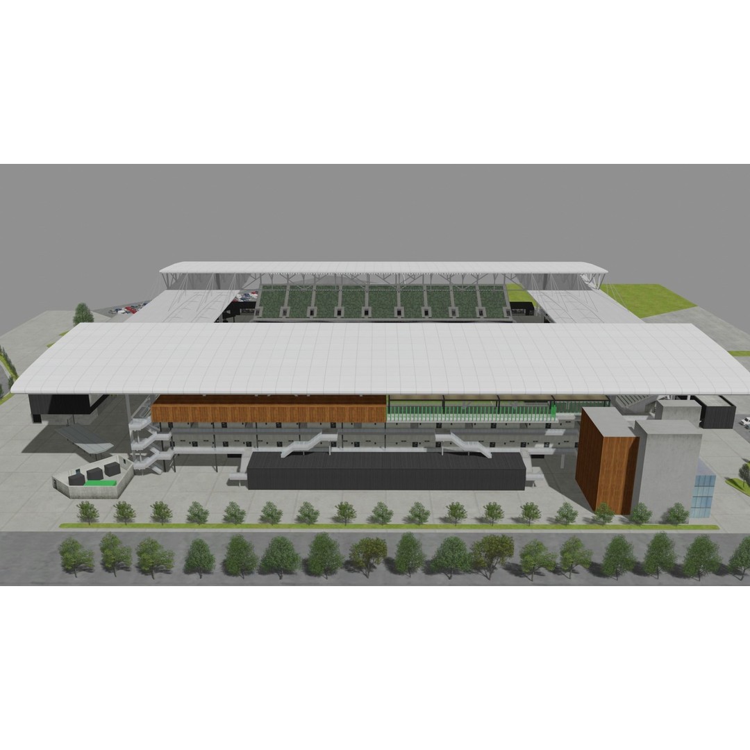 Q2 Stadium 3D Model – Low Poly Soccer Venue, FBX & OBJ - View 10