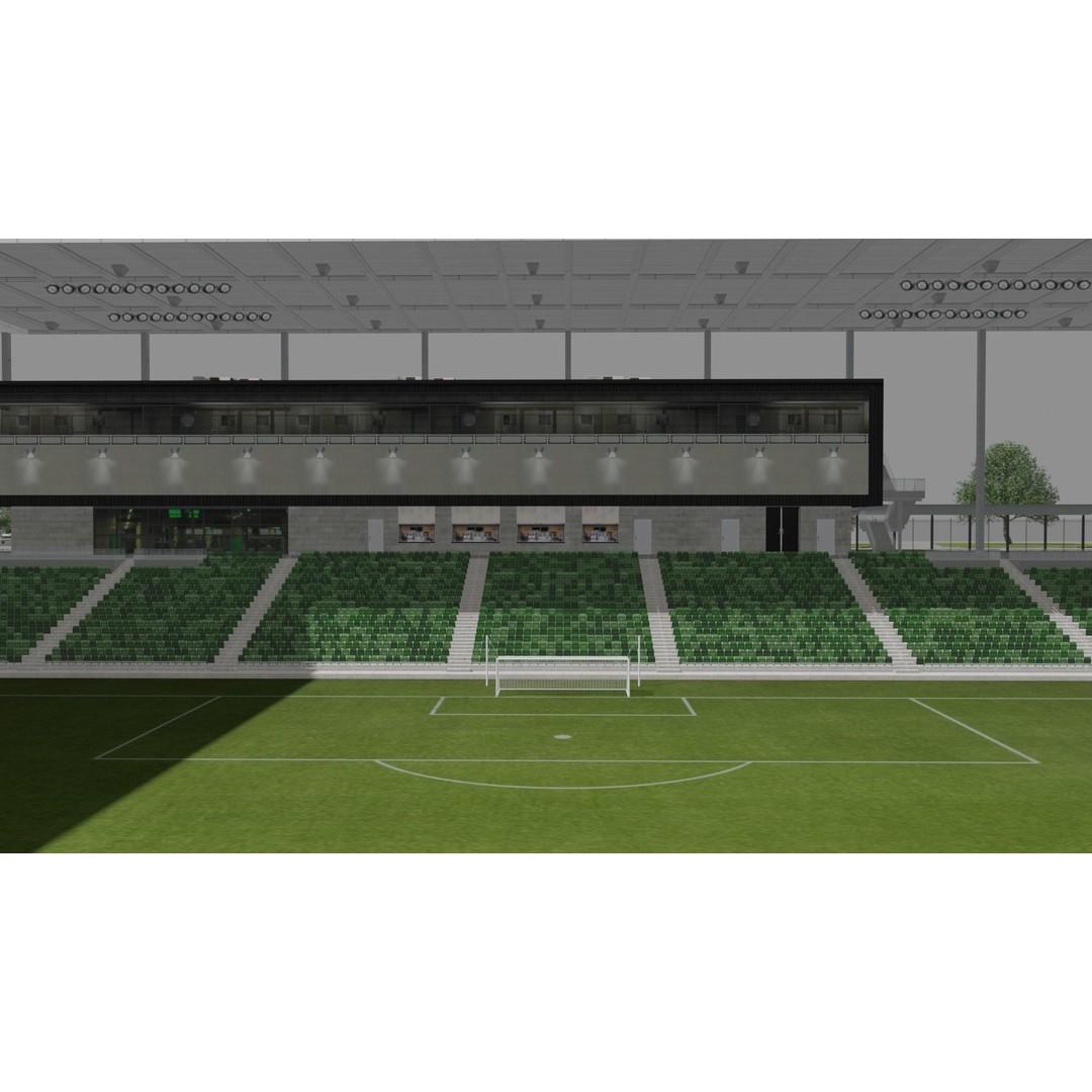 Q2 Stadium 3D Model – Low Poly Soccer Venue, FBX & OBJ - View 11