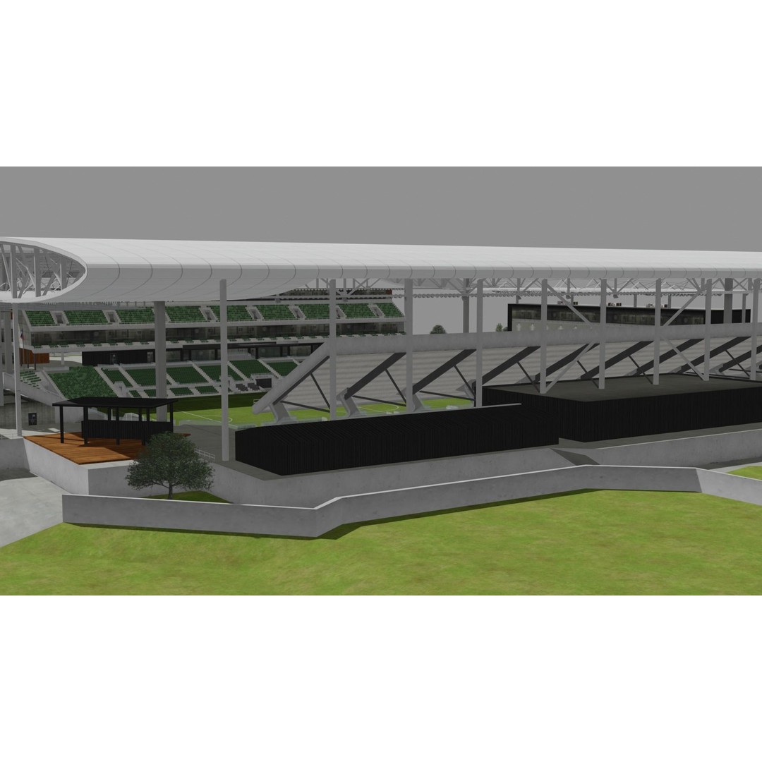 Q2 Stadium 3D Model – Low Poly Soccer Venue, FBX & OBJ - View 12