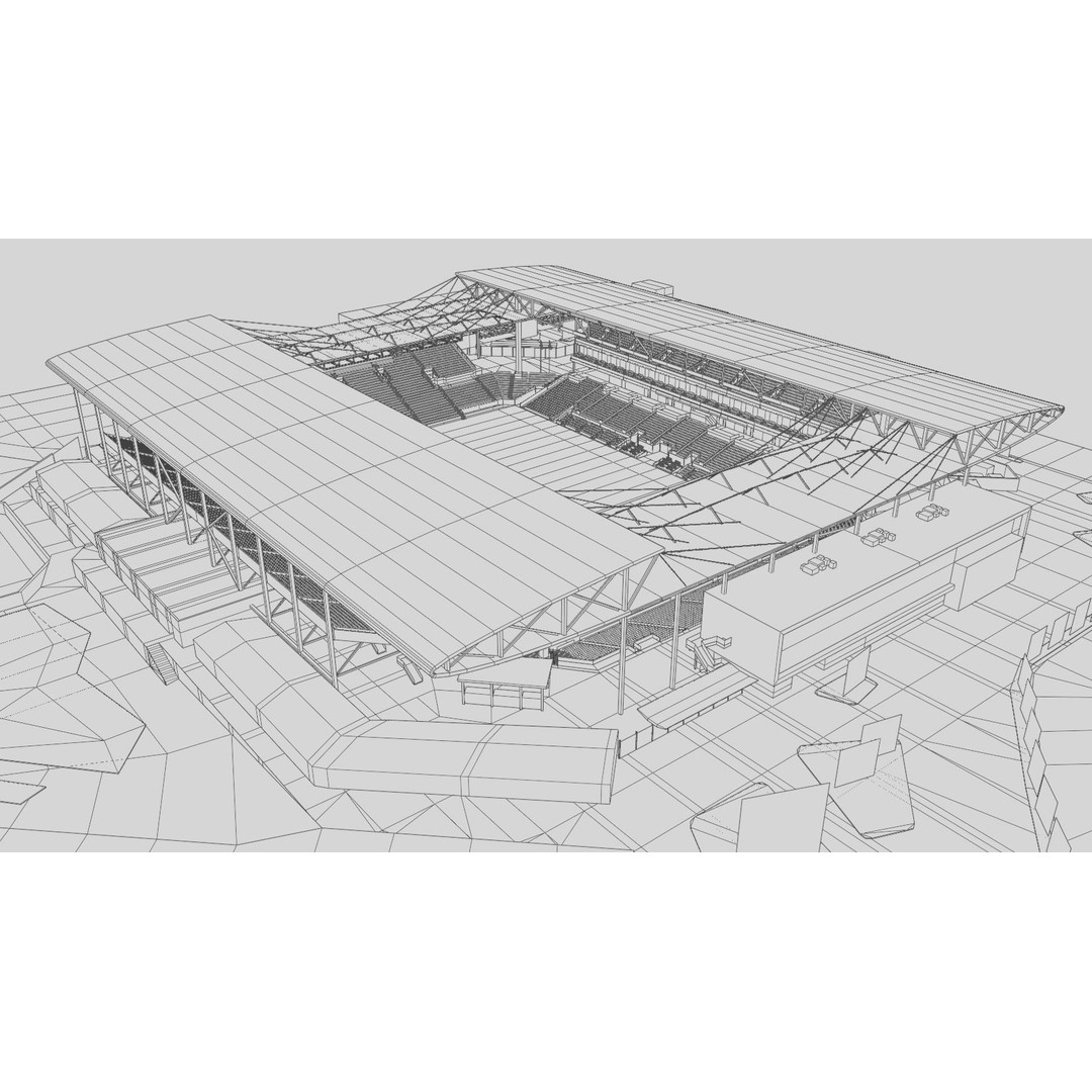 Q2 Stadium 3D Model – Low Poly Soccer Venue, FBX & OBJ - View 14