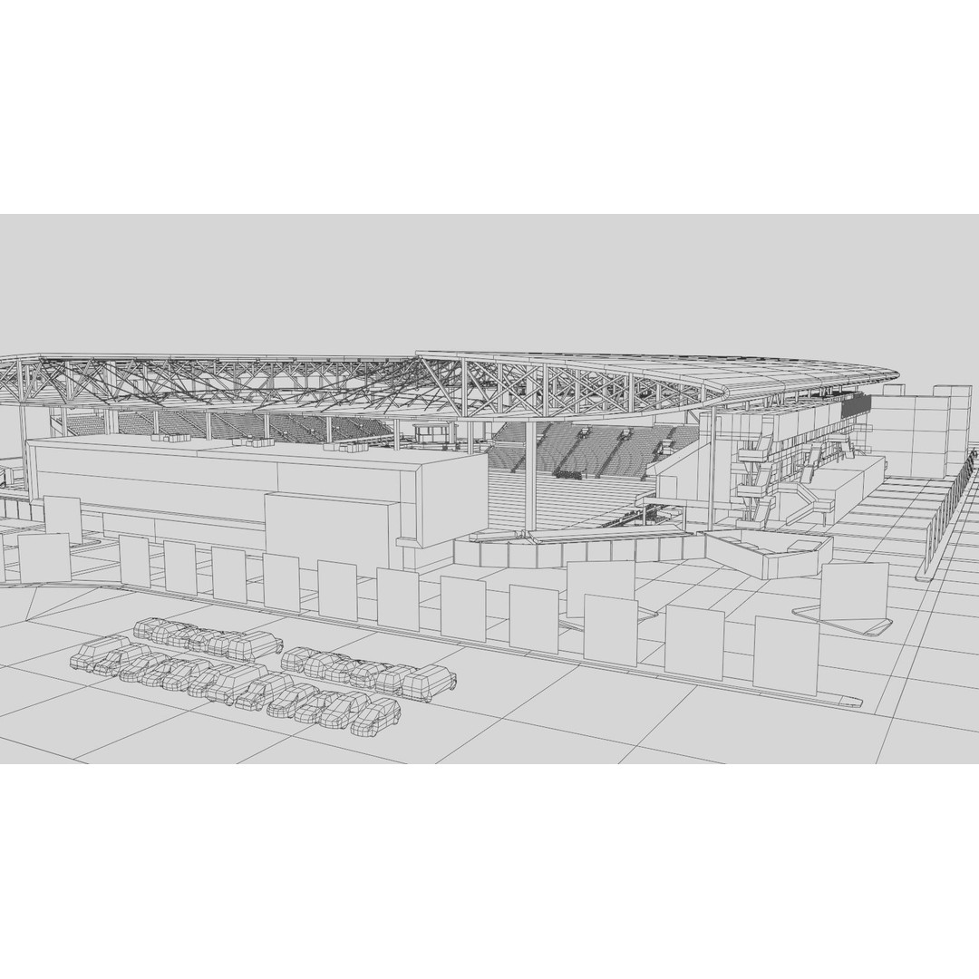 Q2 Stadium 3D Model – Low Poly Soccer Venue, FBX & OBJ - View 15