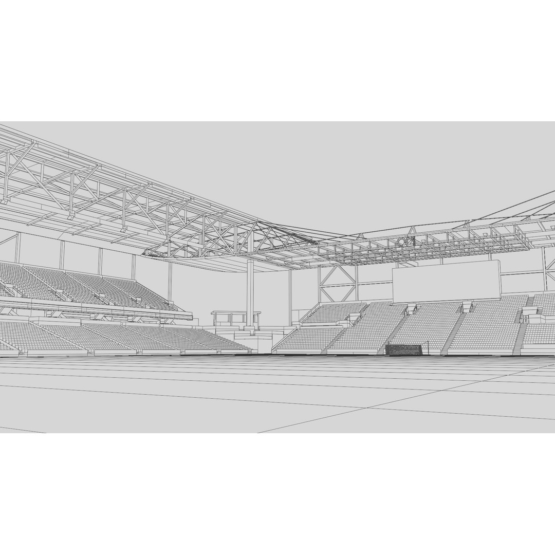 Q2 Stadium 3D Model – Low Poly Soccer Venue, FBX & OBJ - View 17