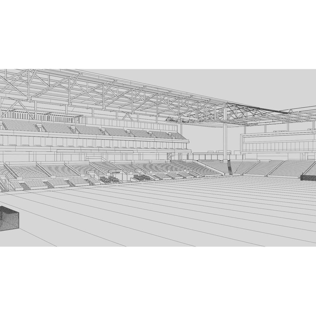 Q2 Stadium 3D Model – Low Poly Soccer Venue, FBX & OBJ - View 18