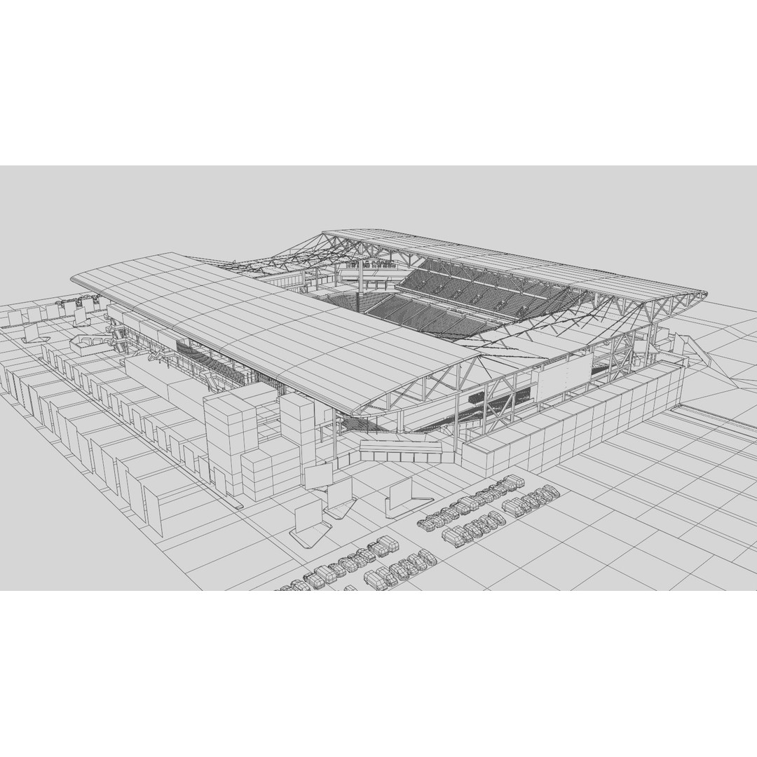 Q2 Stadium 3D Model – Low Poly Soccer Venue, FBX & OBJ - View 19