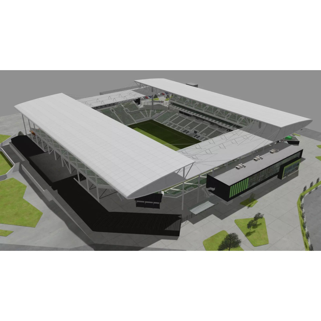 Q2 Stadium 3D Model – Low Poly Soccer Venue, FBX & OBJ - View 2