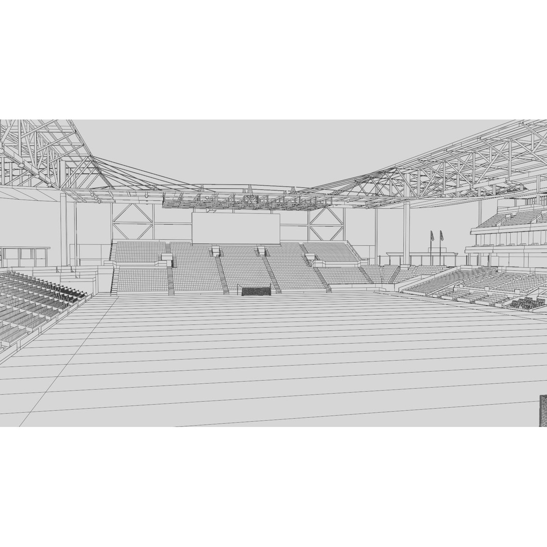 Q2 Stadium 3D Model – Low Poly Soccer Venue, FBX & OBJ - View 20
