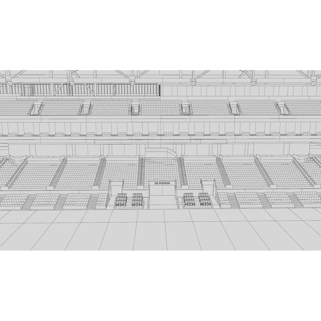 Q2 Stadium 3D Model – Low Poly Soccer Venue, FBX & OBJ - View 21