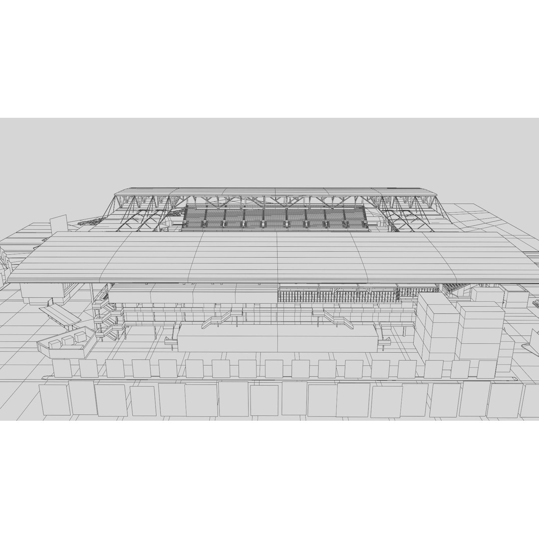 Q2 Stadium 3D Model – Low Poly Soccer Venue, FBX & OBJ - View 22
