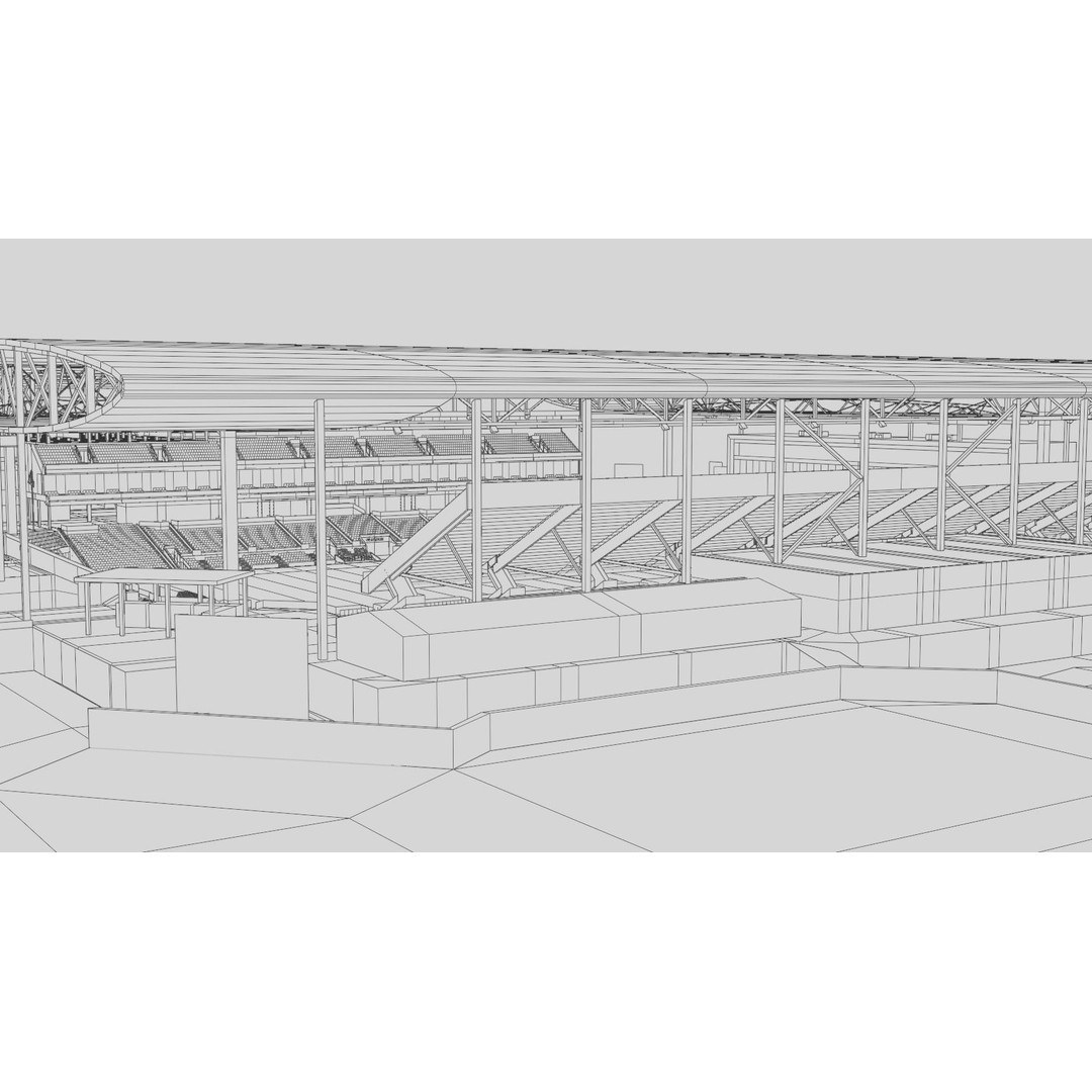 Q2 Stadium 3D Model – Low Poly Soccer Venue, FBX & OBJ - View 24