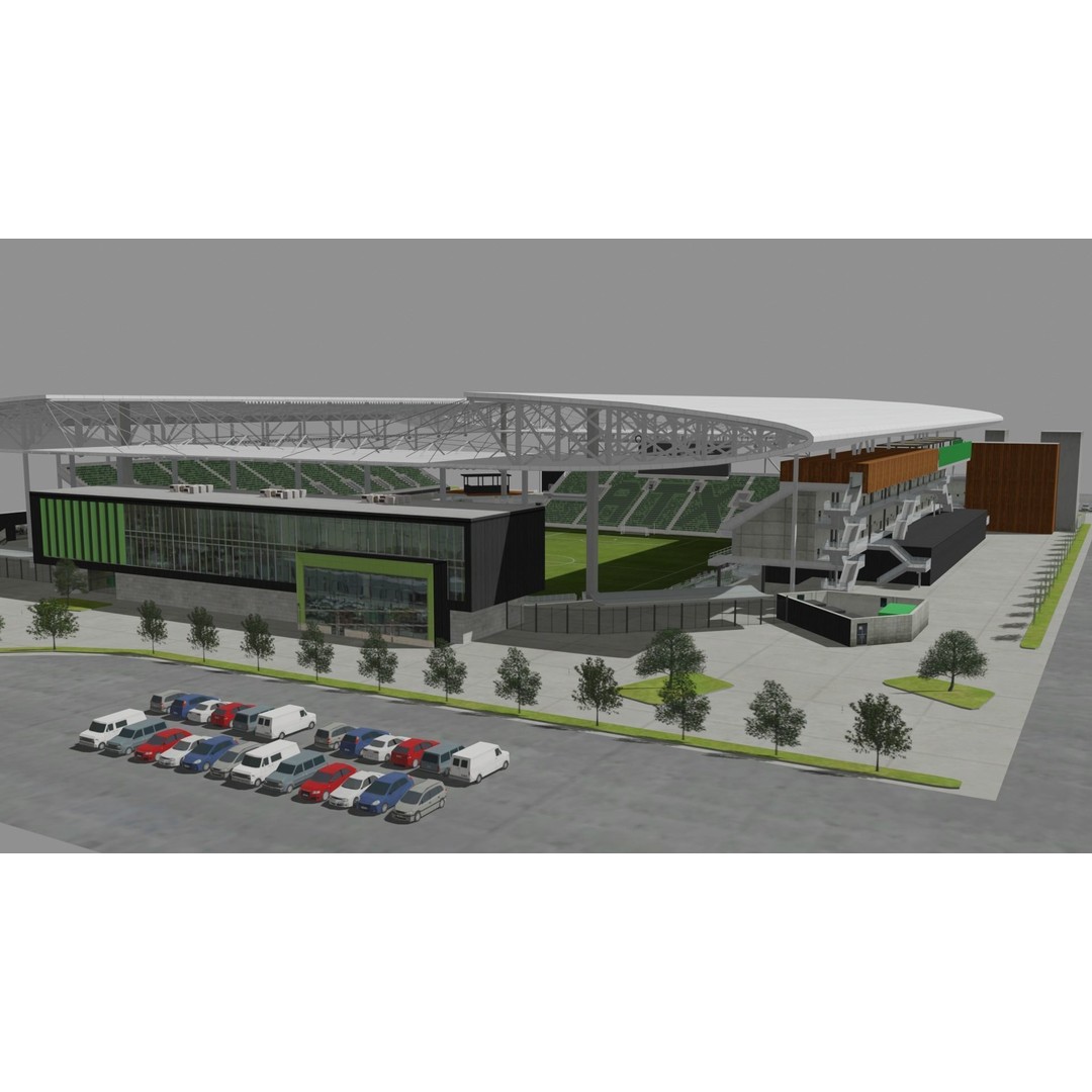 Q2 Stadium 3D Model – Low Poly Soccer Venue, FBX & OBJ - View 3