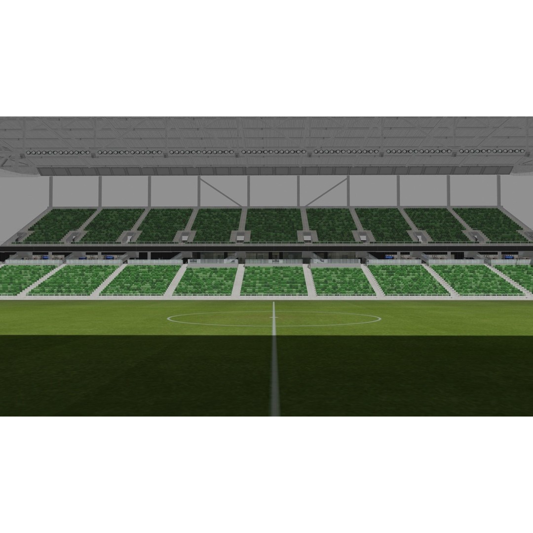 Q2 Stadium 3D Model – Low Poly Soccer Venue, FBX & OBJ - View 4