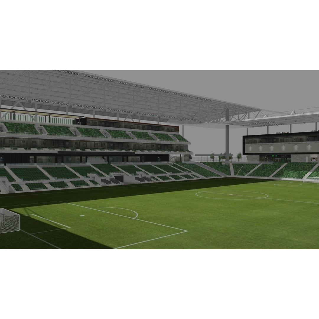 Q2 Stadium 3D Model – Low Poly Soccer Venue, FBX & OBJ - View 6