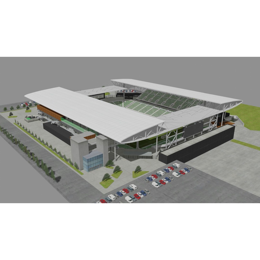 Q2 Stadium 3D Model – Low Poly Soccer Venue, FBX & OBJ - View 7