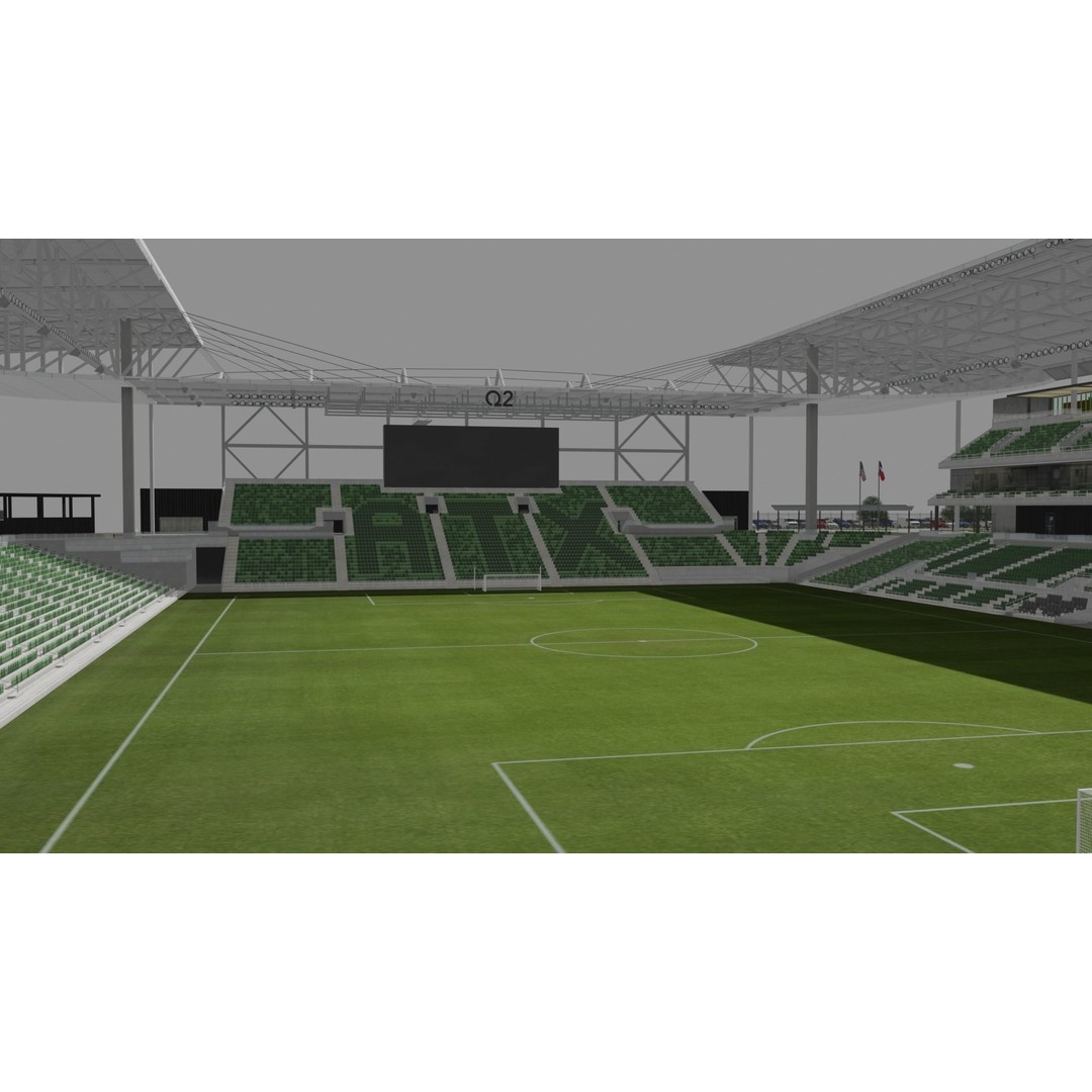 Q2 Stadium 3D Model – Low Poly Soccer Venue, FBX & OBJ - View 8