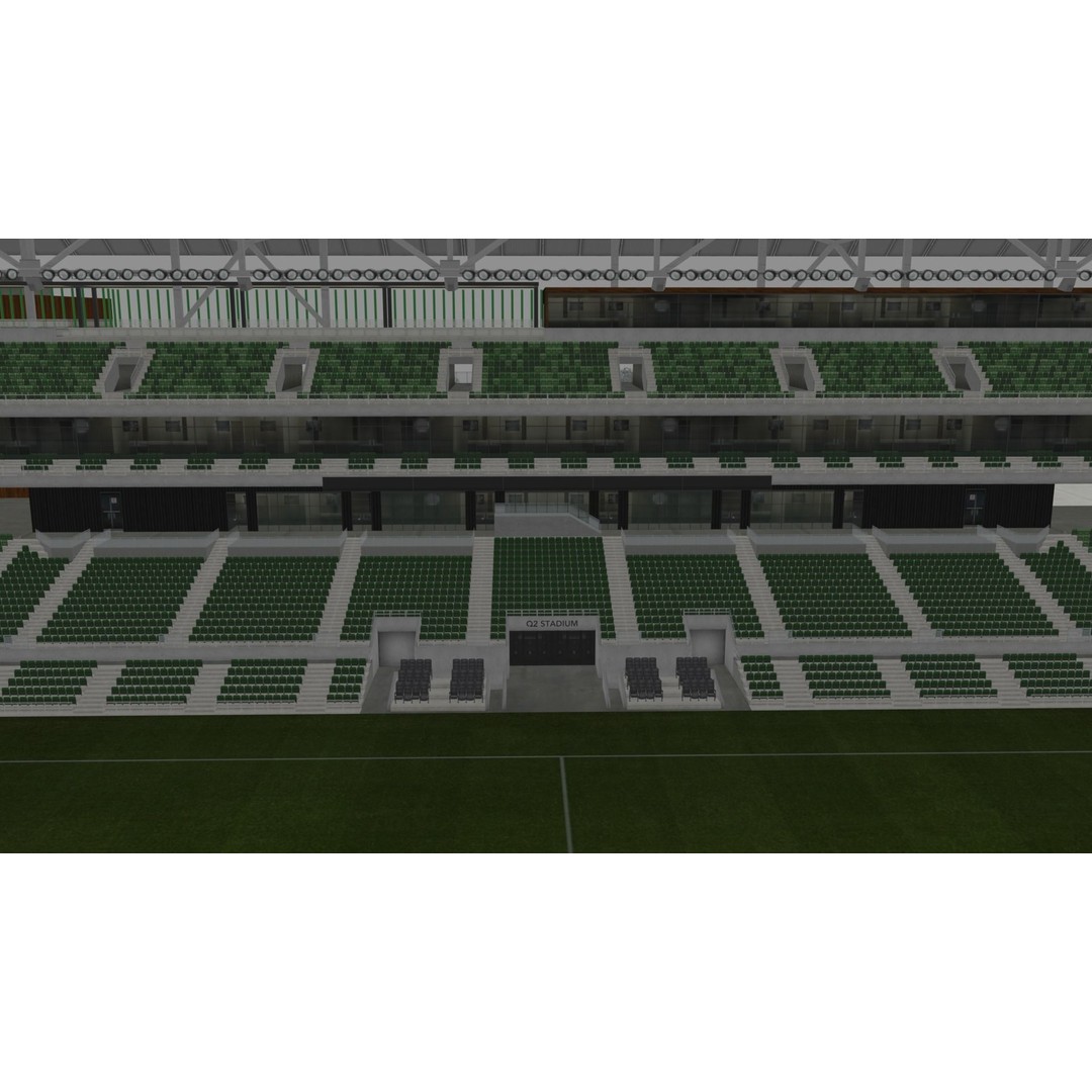 Q2 Stadium 3D Model – Low Poly Soccer Venue, FBX & OBJ - View 9
