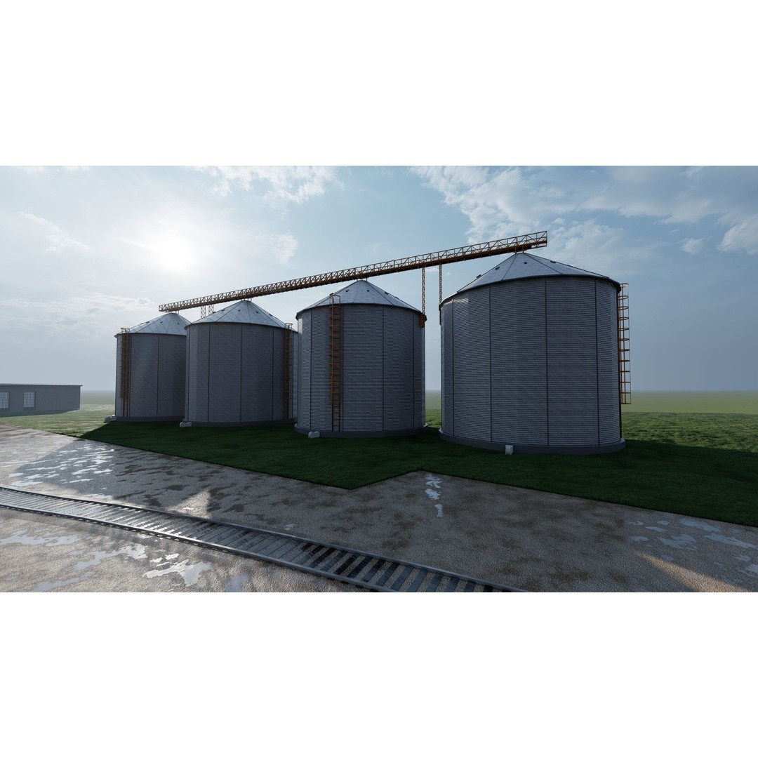 Fictional Train Depot 3D Model – Detailed Train Station Asset, FBX - View 16
