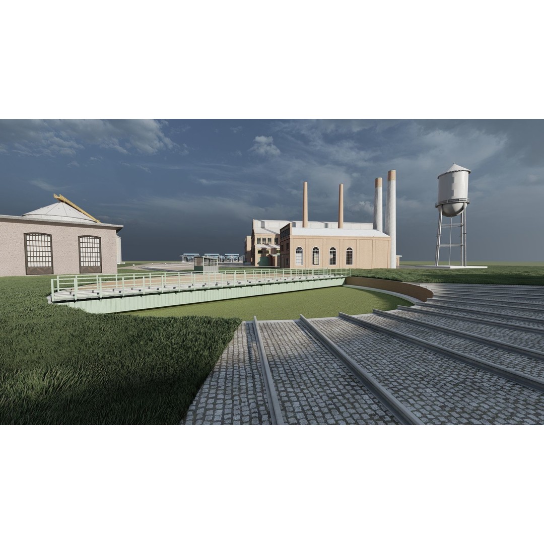Fictional Train Depot 3D Model – Detailed Train Station Asset, FBX - View 23