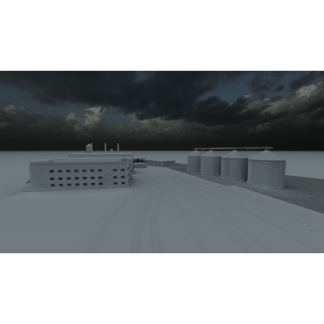 Fictional Train Depot 3D Model – Detailed Train Station Asset, FBX - View 36