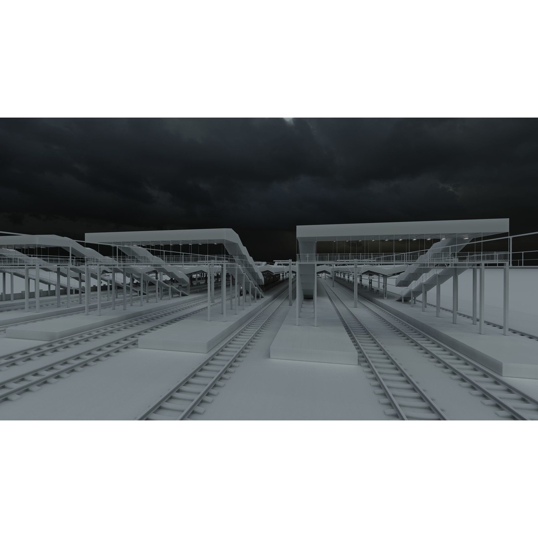 Fictional Train Depot 3D Model – Detailed Train Station Asset, FBX - View 40