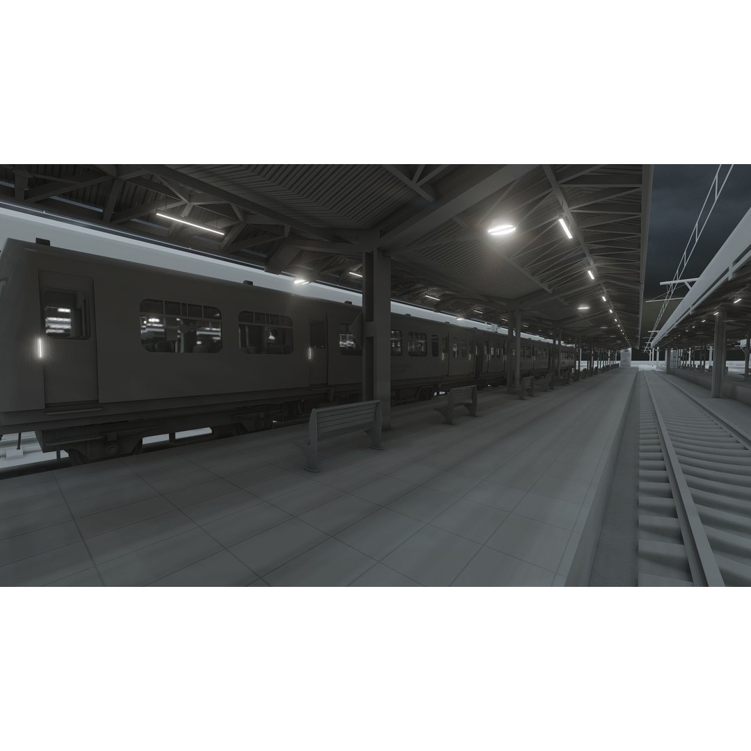 Fictional Train Depot 3D Model – Detailed Train Station Asset, FBX - View 43