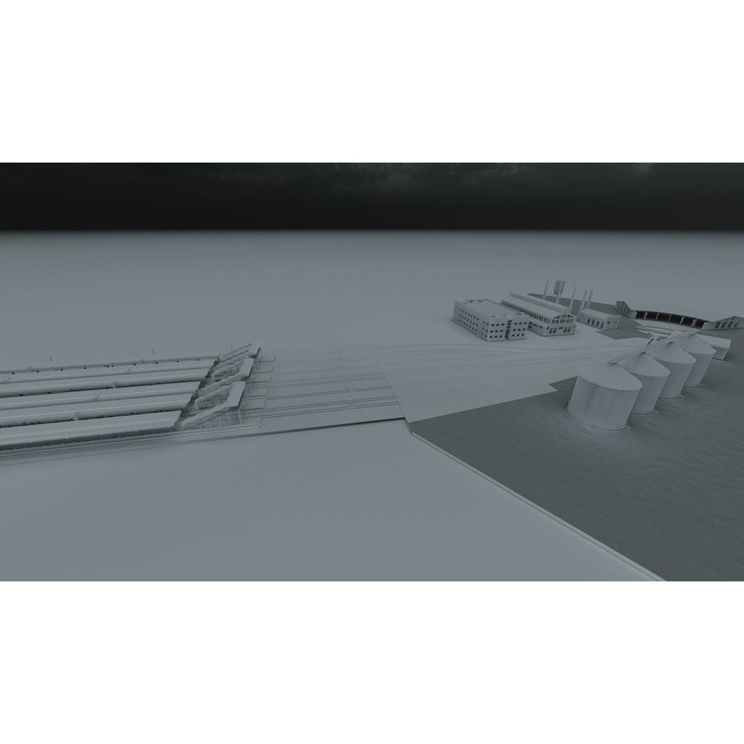 Fictional Train Depot 3D Model – Detailed Train Station Asset, FBX - View 45