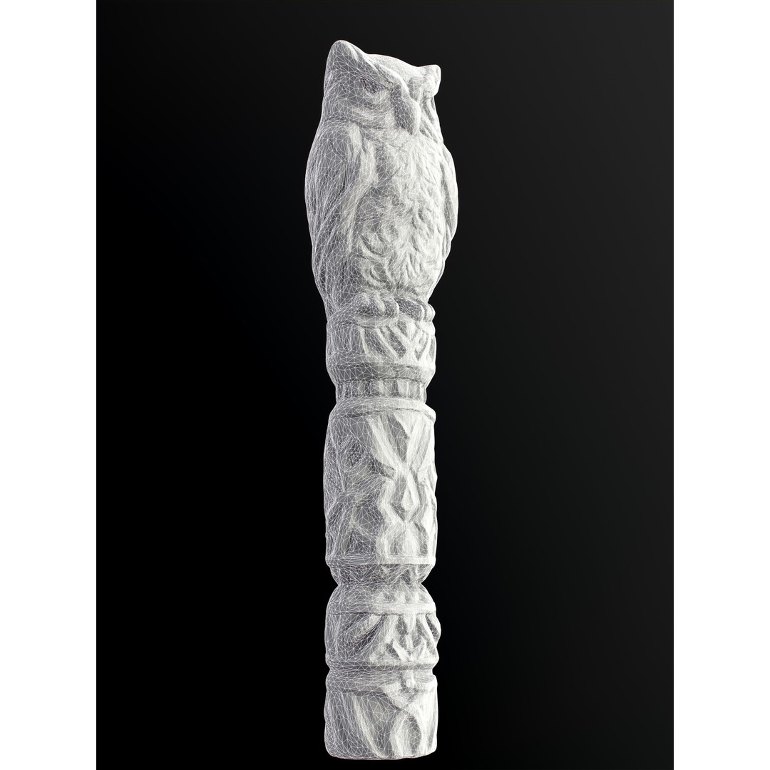 Wooden Owl Totem 3D Model – Low Poly Game Asset, FBX - View 29