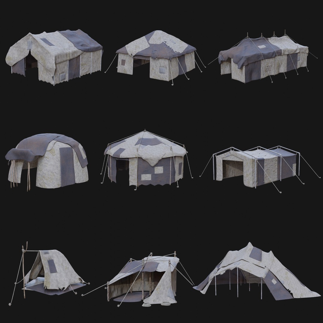 Post-Apocalyptic Tent Shelter 3D Model – Low Poly Game Asset, FBX & OBJ