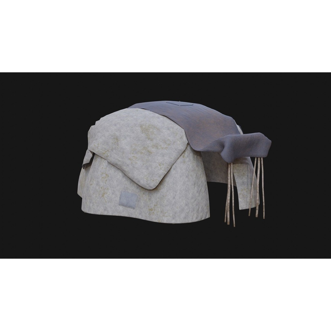 Post-Apocalyptic Tent Shelter 3D Model – Low Poly Game Asset, FBX & OBJ - View 10