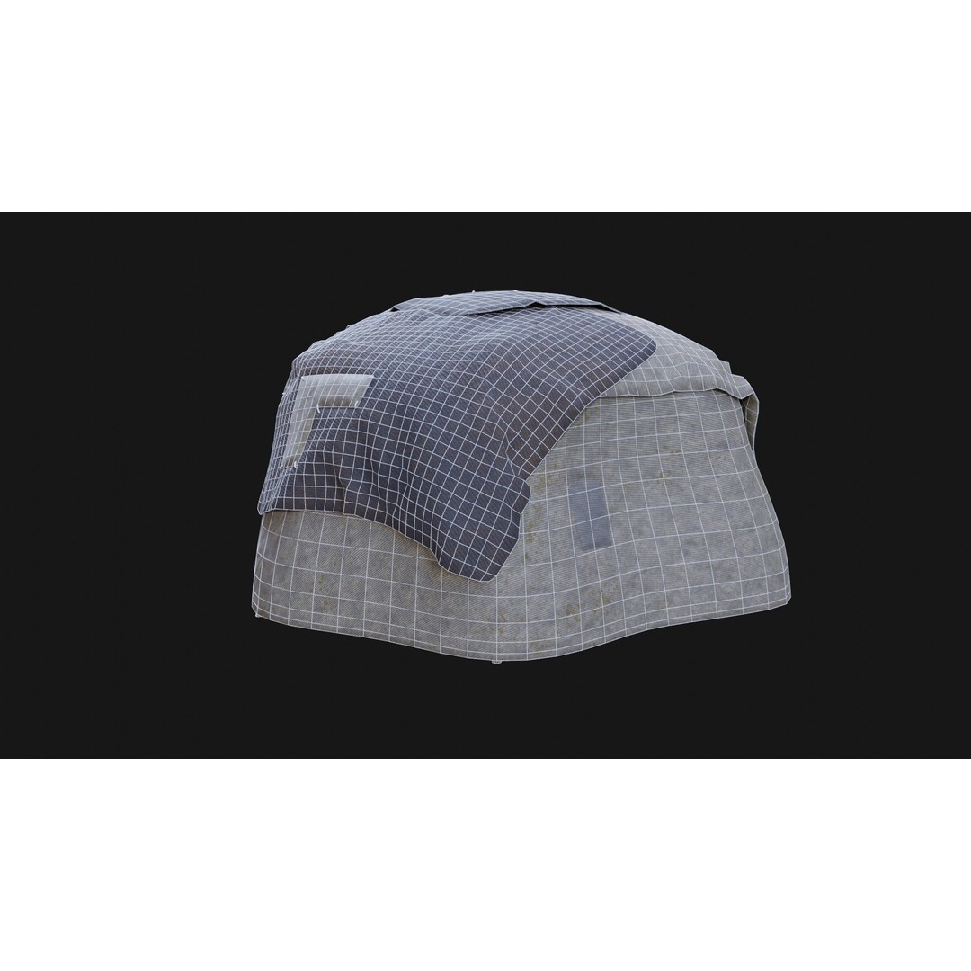 Post-Apocalyptic Tent Shelter 3D Model – Low Poly Game Asset, FBX & OBJ - View 14