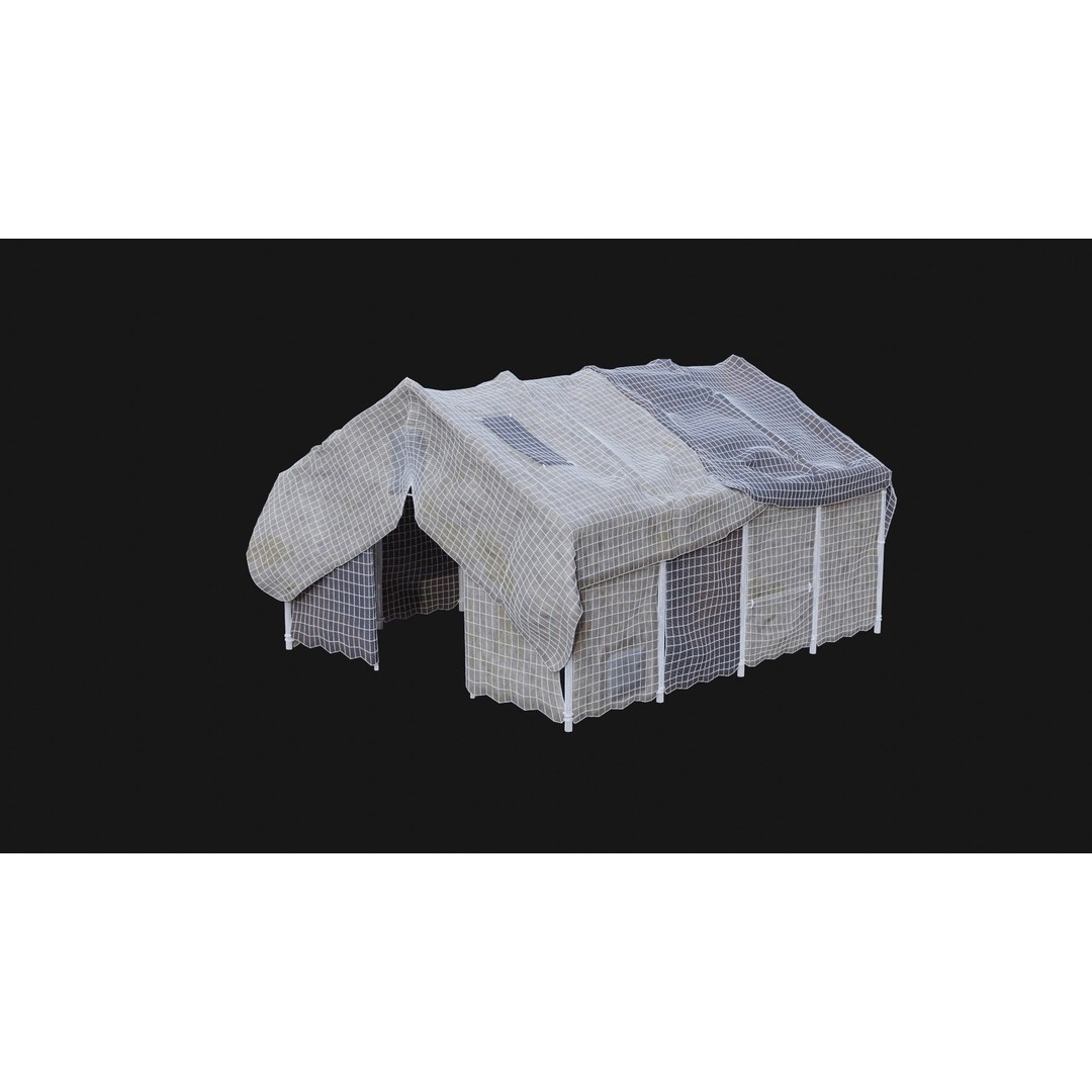 Post-Apocalyptic Tent Shelter 3D Model – Low Poly Game Asset, FBX & OBJ - View 18