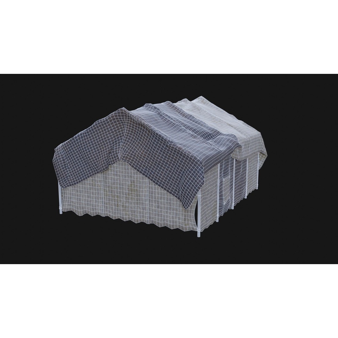 Post-Apocalyptic Tent Shelter 3D Model – Low Poly Game Asset, FBX & OBJ - View 20