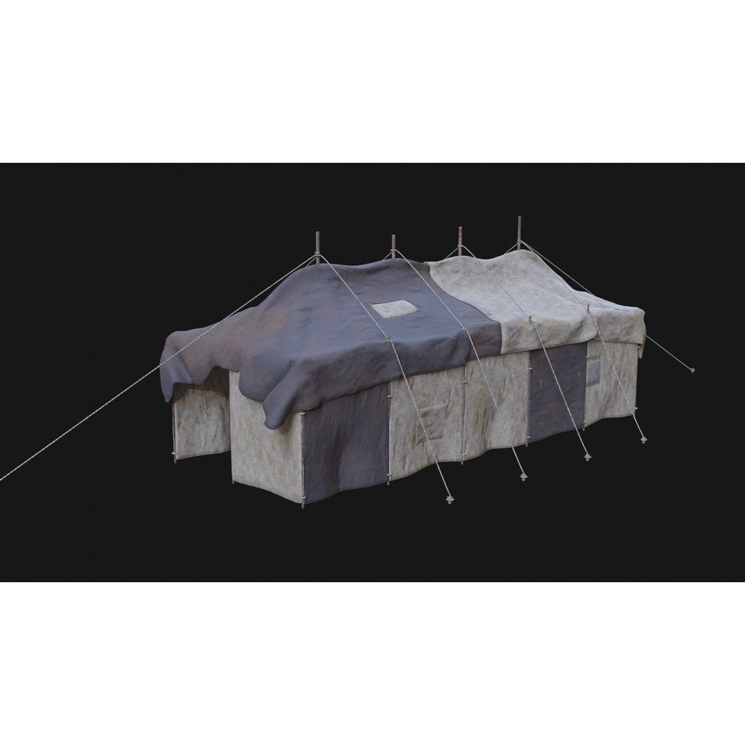 Post-Apocalyptic Tent Shelter 3D Model – Low Poly Game Asset, FBX & OBJ - View 21