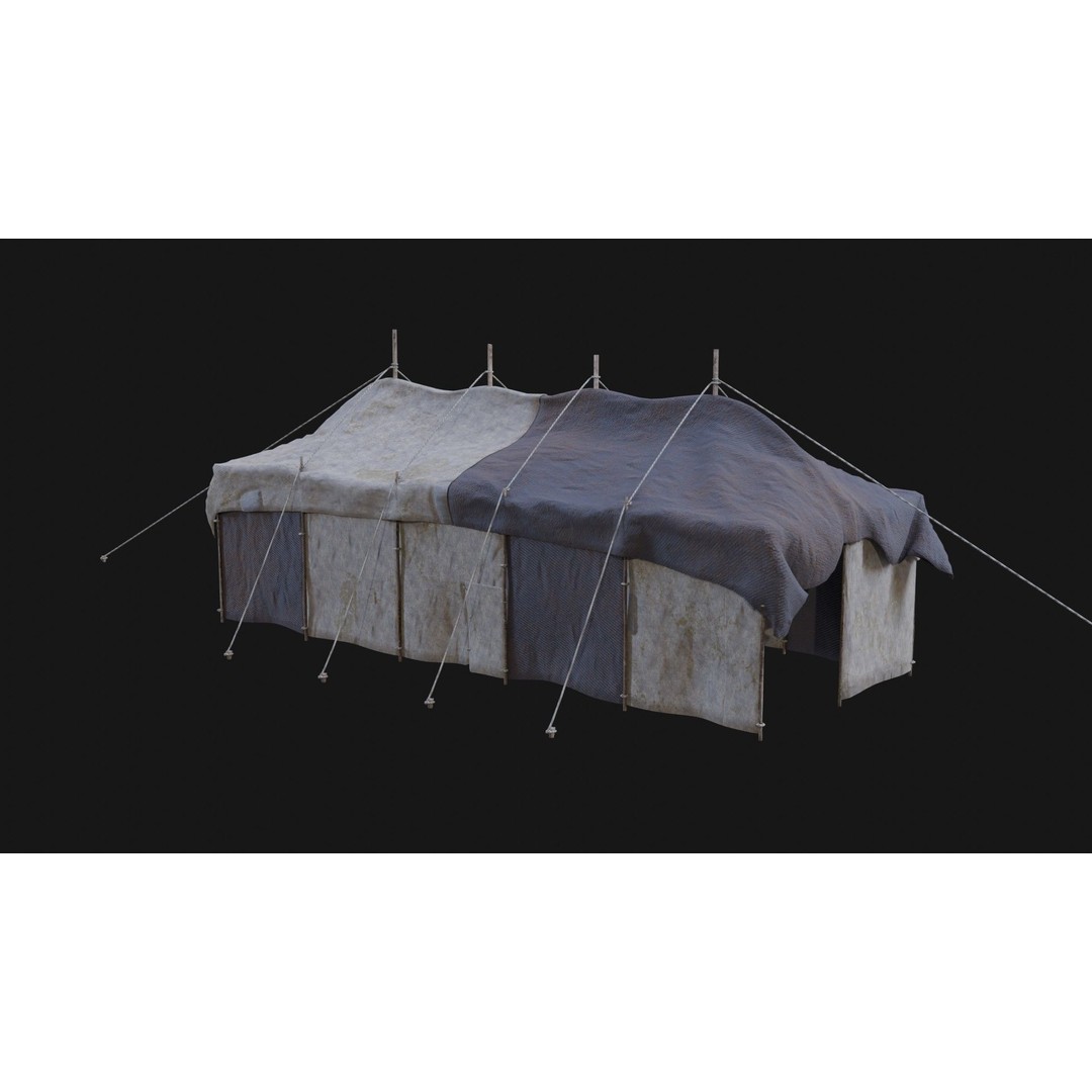 Post-Apocalyptic Tent Shelter 3D Model – Low Poly Game Asset, FBX & OBJ - View 22