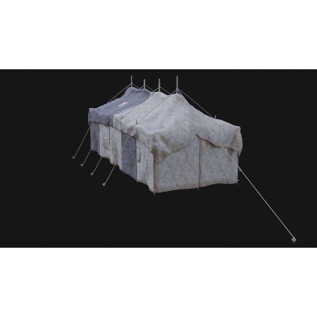 Post-Apocalyptic Tent Shelter 3D Model – Low Poly Game Asset, FBX & OBJ - View 23
