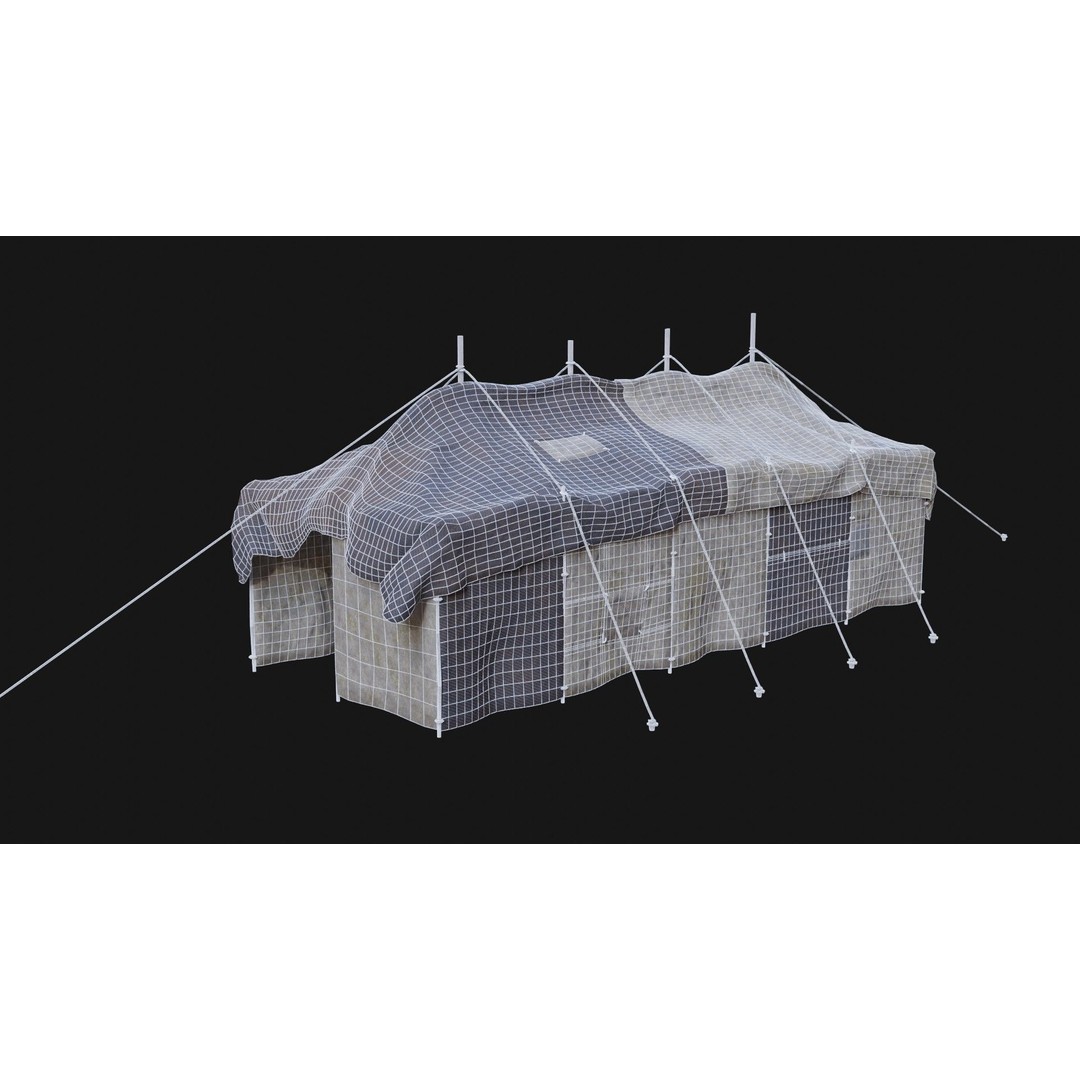 Post-Apocalyptic Tent Shelter 3D Model – Low Poly Game Asset, FBX & OBJ - View 24