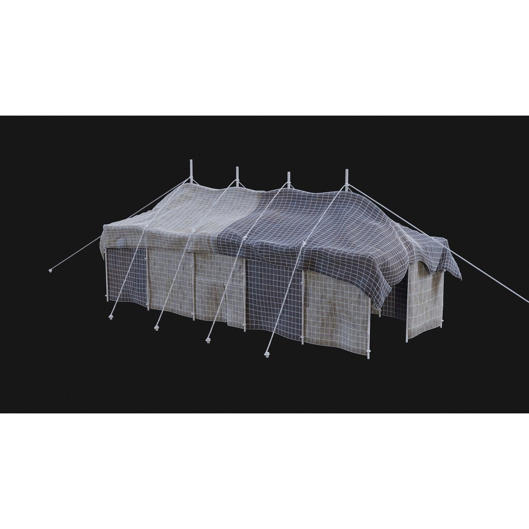 Post-Apocalyptic Tent Shelter 3D Model – Low Poly Game Asset, FBX & OBJ - View 25