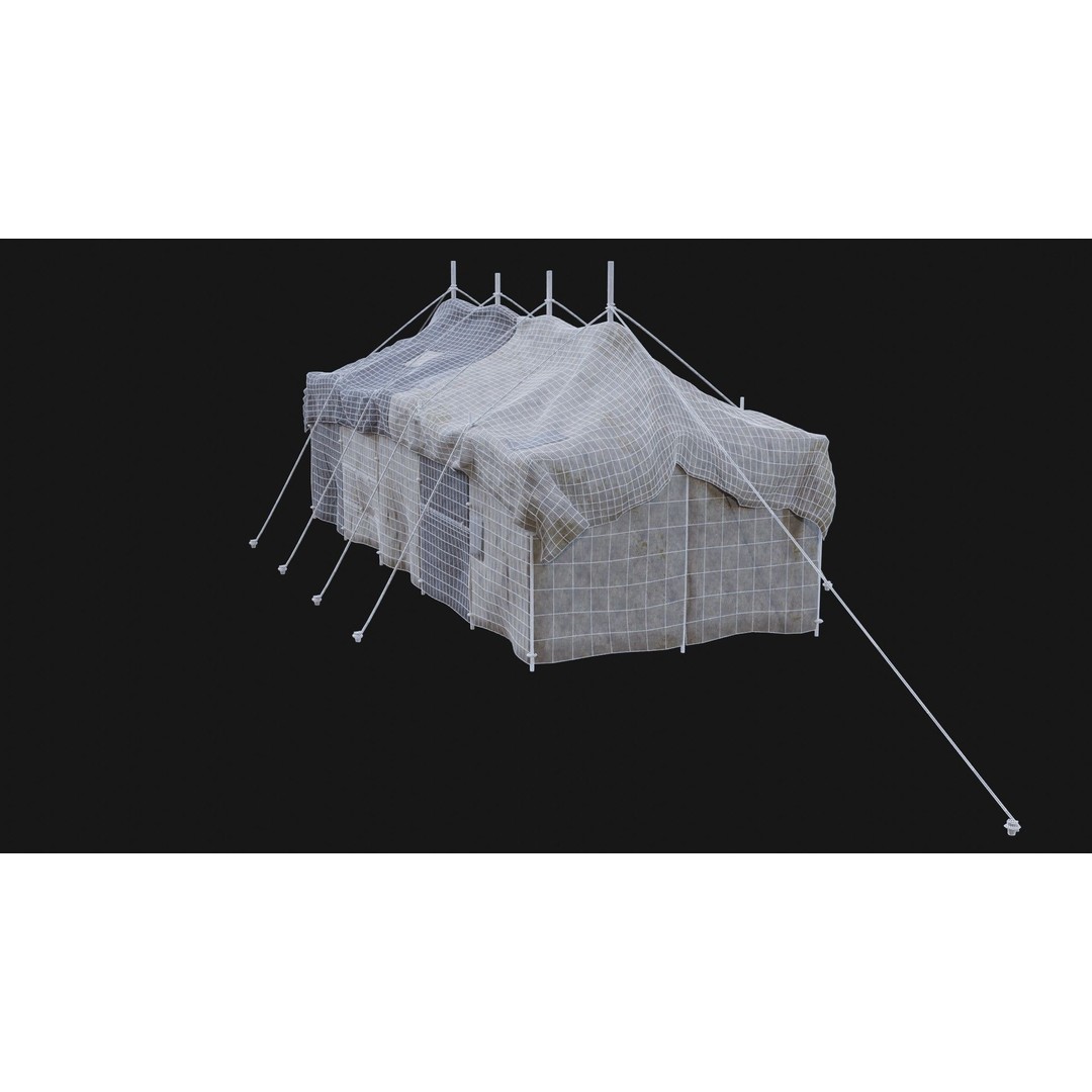 Post-Apocalyptic Tent Shelter 3D Model – Low Poly Game Asset, FBX & OBJ - View 26