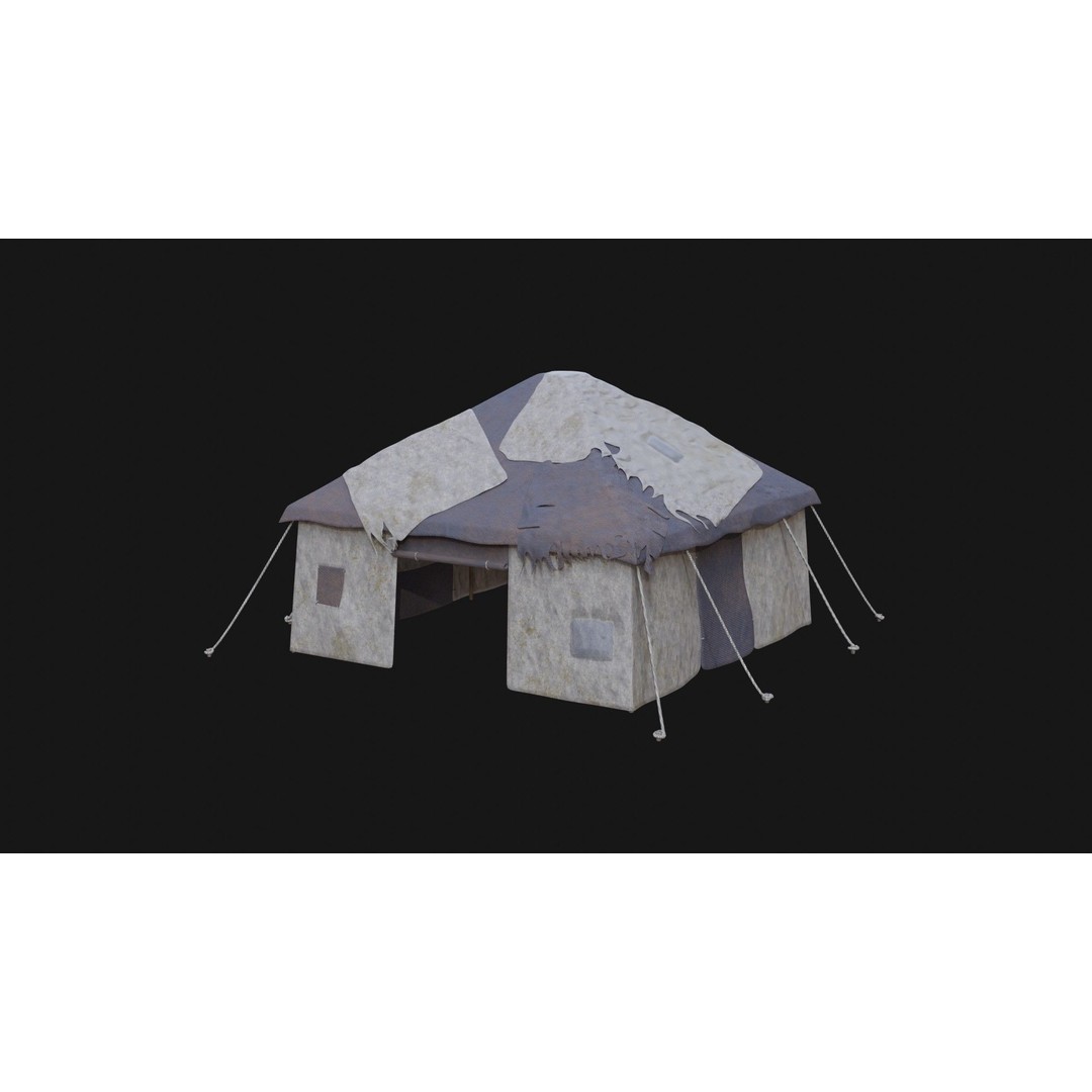 Post-Apocalyptic Tent Shelter 3D Model – Low Poly Game Asset, FBX & OBJ - View 27