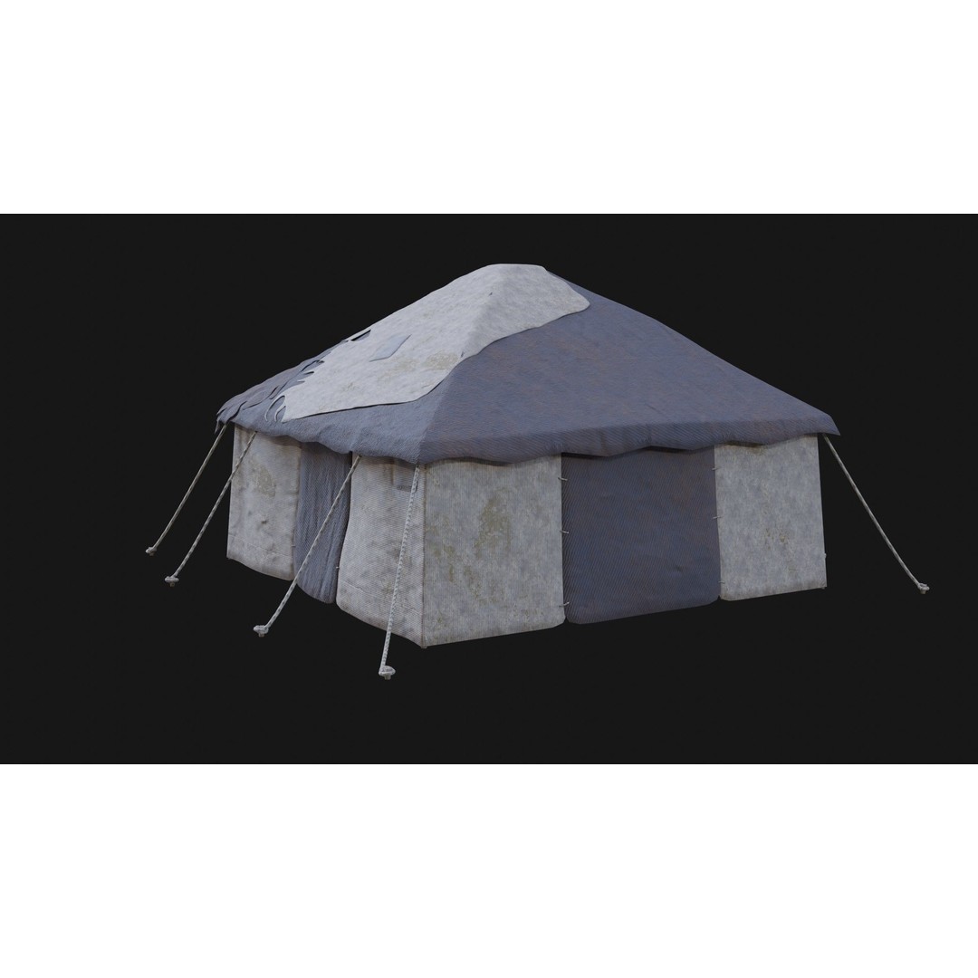 Post-Apocalyptic Tent Shelter 3D Model – Low Poly Game Asset, FBX & OBJ - View 29