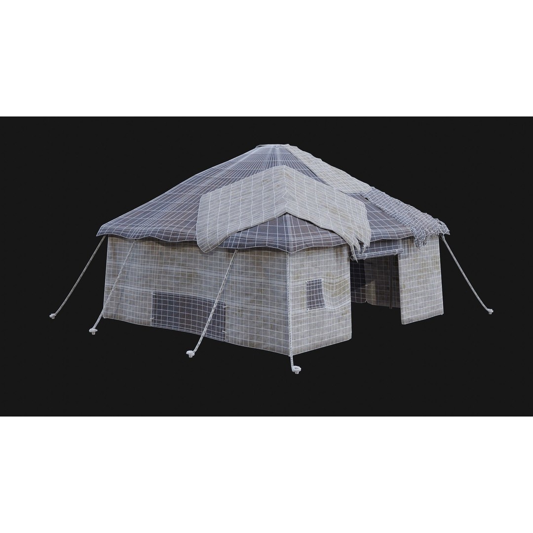 Post-Apocalyptic Tent Shelter 3D Model – Low Poly Game Asset, FBX & OBJ - View 31