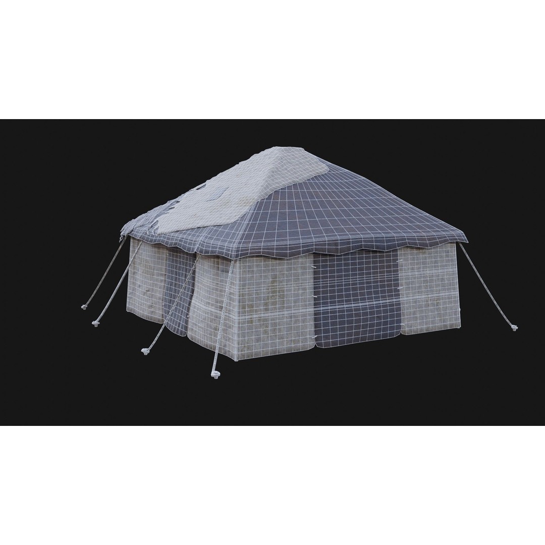 Post-Apocalyptic Tent Shelter 3D Model – Low Poly Game Asset, FBX & OBJ - View 32