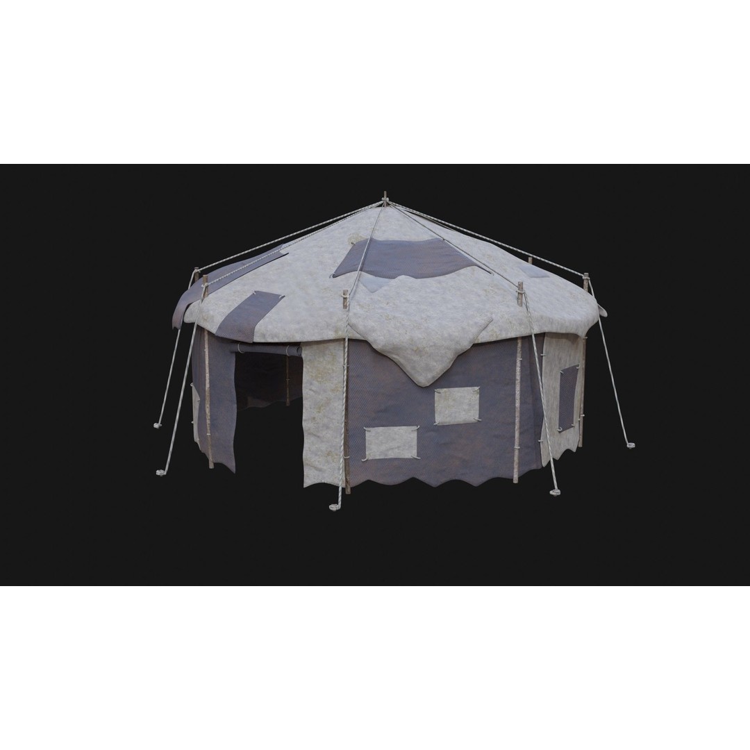 Post-Apocalyptic Tent Shelter 3D Model – Low Poly Game Asset, FBX & OBJ - View 33